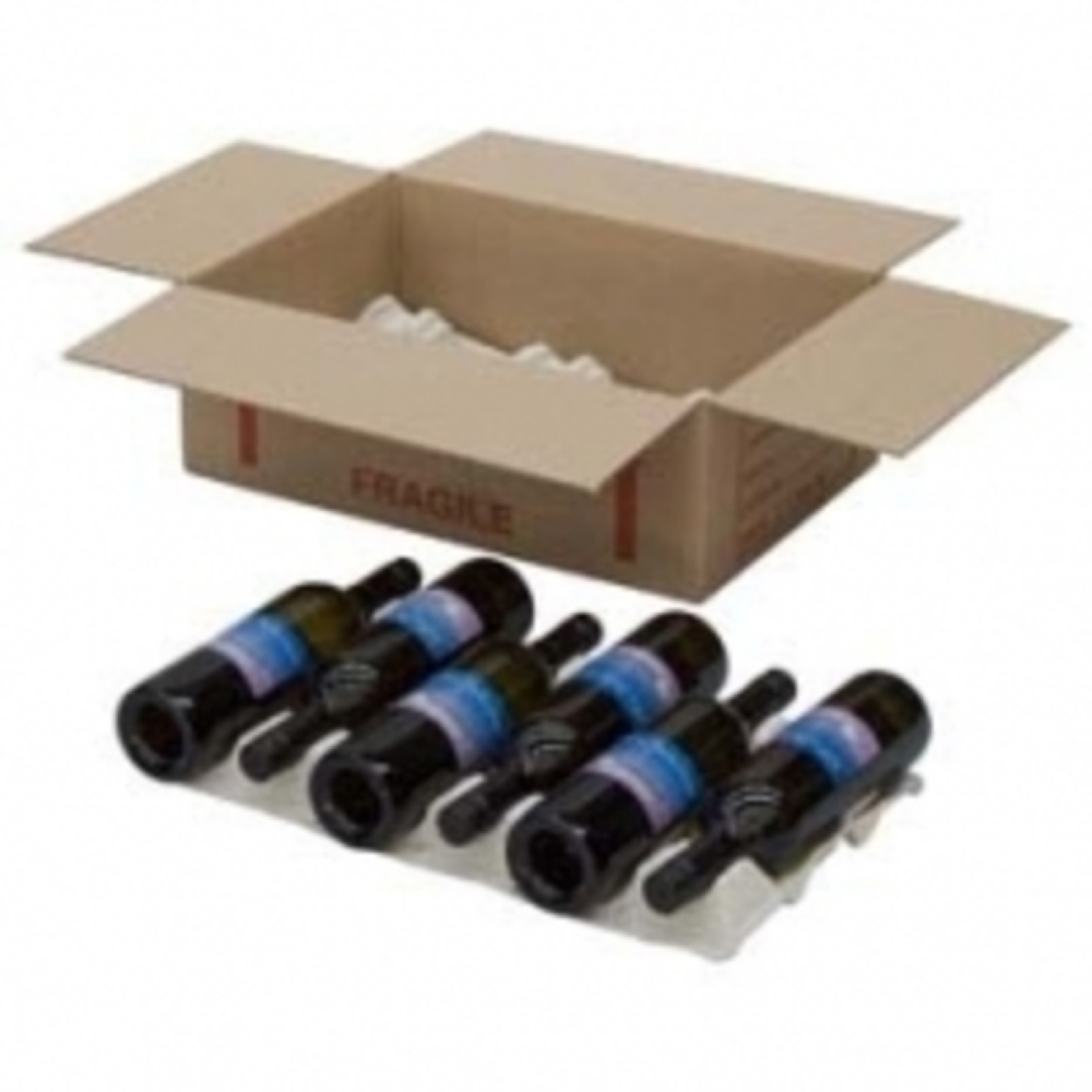 Wine Box with Two Moulded Fibre Inserts - Safely Store and Transport 12 Bottles of Wine, Ensuring They Stay Flat and Protected."